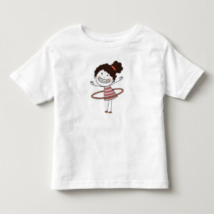 水彩ポップなステックガール 大笑い 美しい トドラーTシャツ