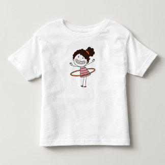 水彩ポップなステックガール 大笑い 美しい トドラーTシャツ