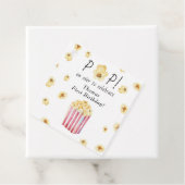 水彩ポップコーン子供の誕生日パーティー フェイバータグ (インサイチュ)