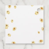 水彩ポップコーン子供の誕生日パーティー フェイバータグ (裏面)