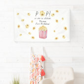 水彩ポップコーン子供の誕生日パーティー 横断幕 (インサイチュ)