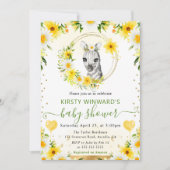 水彩ポップジャングルシマウマベイビーシャワー 招待状 (正面)