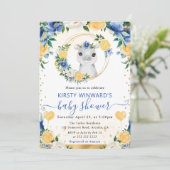 水彩ポップジャングルヒポベビーシャワー 招待状 (スタンド正面)