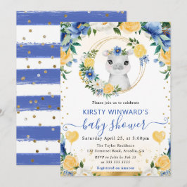 水彩ポップジャングルヒポベビーシャワー 招待状