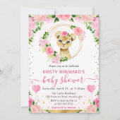 水彩ポップジャングルライオン ベイビーシャワー 招待状 (正面)