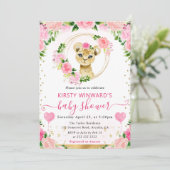 水彩ポップジャングルライオン ベイビーシャワー 招待状 (スタンド正面)