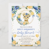 水彩ポップジャングルライオン ベビーシャワー 招待状 (正面)