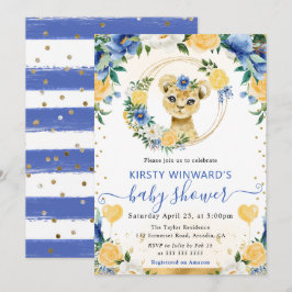 水彩ポップジャングルライオン ベビーシャワー 招待状