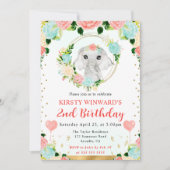 水彩ポップジャングル象 キッズ誕生日 招待状 (正面)