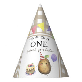 水彩ポテト1歳の誕生日 パーティーハット