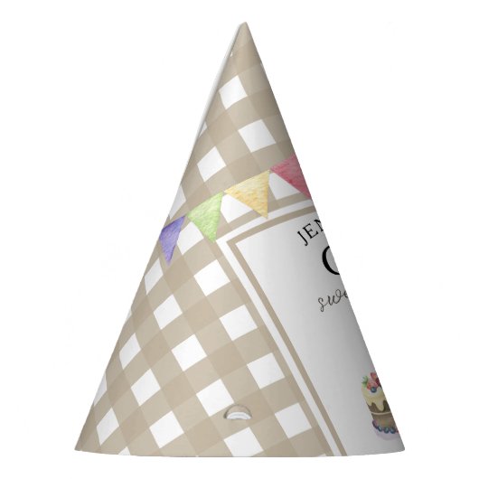 水彩ポテト1歳の誕生日 パーティーハット (左)