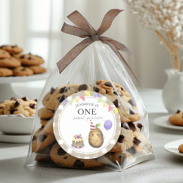 水彩ポテト1歳の誕生日 ラウンドシール