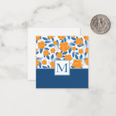 水彩ポピーと葉パターン ノートカード (正面/裏面インサイチュ)