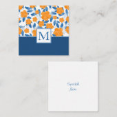 水彩ポピーと葉パターン ノートカード (正面/裏面)