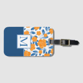 水彩ポピーと葉パターン ラゲッジタグ (正面横)