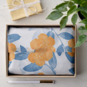 水彩ポピーと葉パターン 薄葉紙 (ギフト)