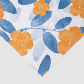 水彩ポピーと葉パターン 薄葉紙 (詳細)