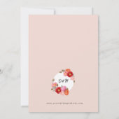 水彩ポピーオン赤面バラ 招待状 (裏面)