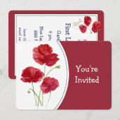 水彩ポピーガーデン花の芸術 招待状 (正面/裏面)