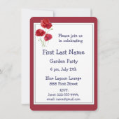 水彩ポピーガーデン花の芸術 招待状 (裏面)