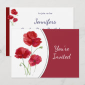 水彩ポピーガーデン花アート 招待状 (正面/裏面)