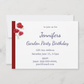 水彩ポピーガーデン花アート 招待状 (裏面)