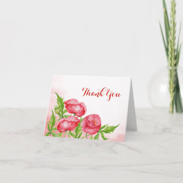水彩ポピーサンキューカード サンキューカード