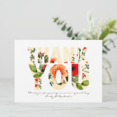 水彩ポピーサンキューカード パーソナライズされた サンキューカード (スタンド正面)