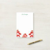 水彩ポピーパーソナライズされたズ ポストイット (デスク上)