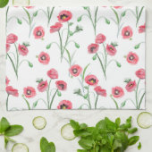 水彩ポピーフィールドキッチンハンドタオル キッチンタオル (折り畳み)