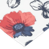 水彩ポピー柄 – 赤、青、白(3) テーブルクロス (アングル)