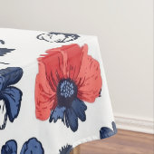 水彩ポピー柄 – 赤、青、白(3) テーブルクロス (インサイチュ)