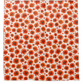 水彩ポピー模様 シャワーカーテン (正面)