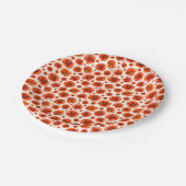 水彩ポピー模様 ペーパープレート (アングル)