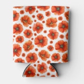 水彩ポピー模様 缶クーラー (正面)