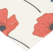 水彩ポピー模様 – 赤、青、白 テーブルクロス (アングル)