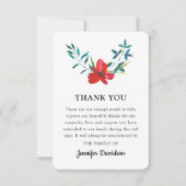 水彩ポピー独身の悔やみや弔慰 サンキューカード (正面)