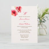水彩ポピー結婚式招待状 招待状 (スタンド正面)