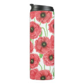 水彩ポピー花柄サーマルタンブラー タンブラー (回転右)
