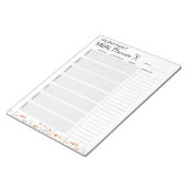 水彩ポピー花食プランナー食料品一覧 ノートパッド (アングル)