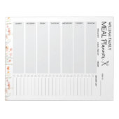 水彩ポピー花食プランナー食料品一覧 ノートパッド (正面)