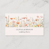 水彩ポピー野花フローラ名刺 名刺 (正面)