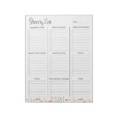 水彩ポピー野草フローラ食料品一覧 ノートパッド (回転)