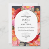 水彩ポピー オン ソーラー ナイト グレイ 招待状 (正面)