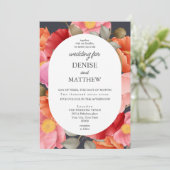 水彩ポピー オン ソーラー ナイト グレイ 招待状 (スタンド正面)