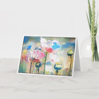 水彩ポピー カード