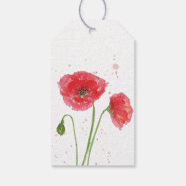 水彩ポピー ギフトタグ