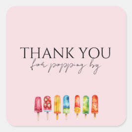 水彩ポプシクルでポップしてくれてありがとう スクエアシール