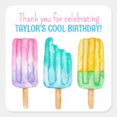 水彩ポプシクルのお願い スクエアシール (正面)