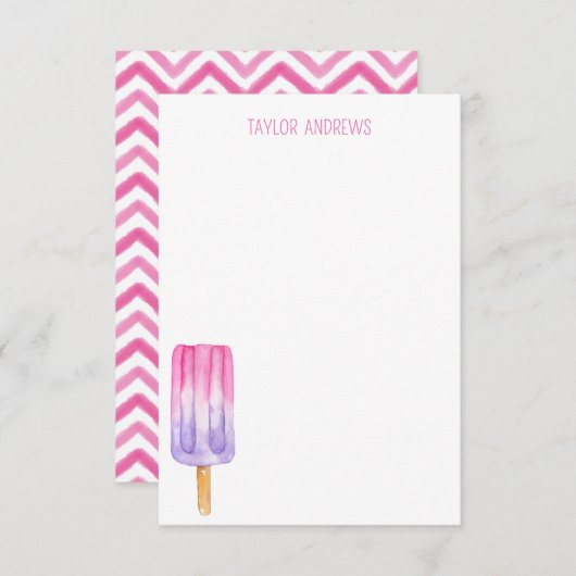 水彩ポプシクルのノートカード サンキューカード (正面/裏面)